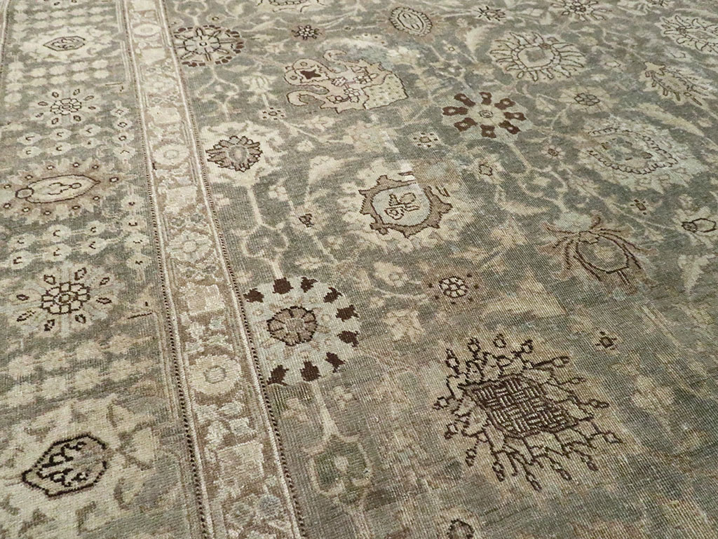 Antique Persian Tabriz Room Size Carpet, No.24597 - Galerie Shabab