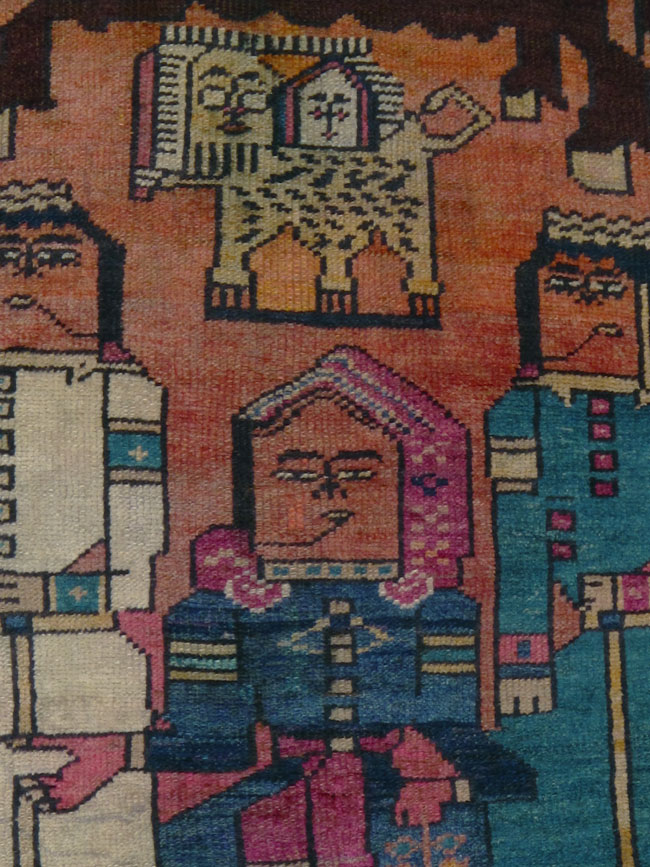 Vintage Persian Pictorial Gabbeh Rug, No.24606 - Galerie Shabab