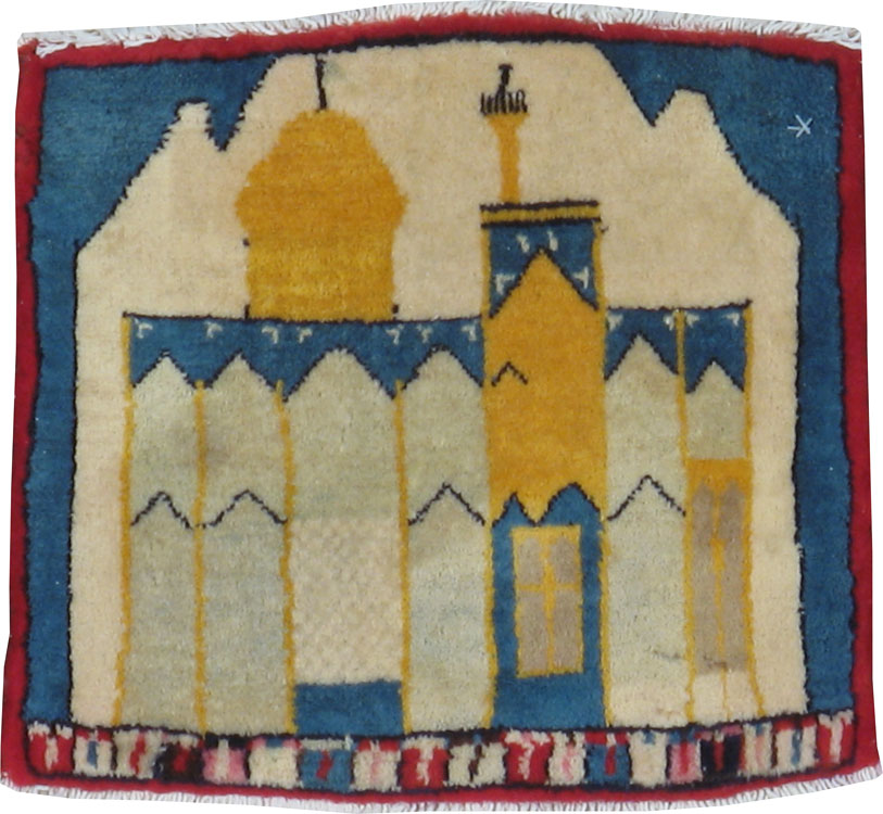 Vintage Persian Tabriz Pictorial Rug, No.24613 - Galerie Shabab