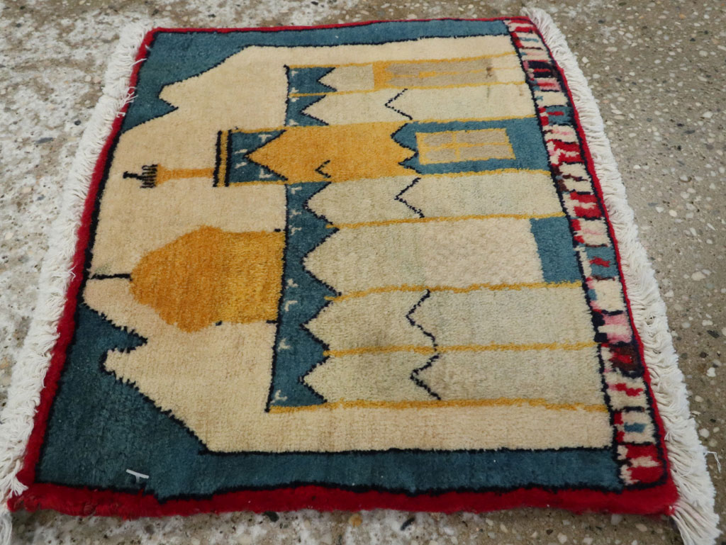 Vintage Persian Tabriz Pictorial Rug, No.24613 - Galerie Shabab