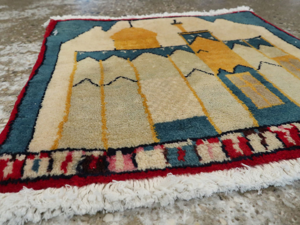 Vintage Persian Tabriz Pictorial Rug, No.24613 - Galerie Shabab