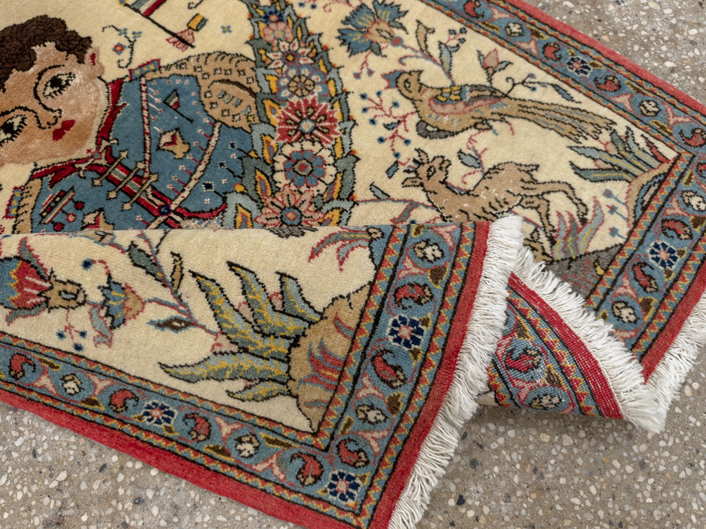 Vintage Persian Kashan Pictorial Rug, No.24614 - Galerie Shabab