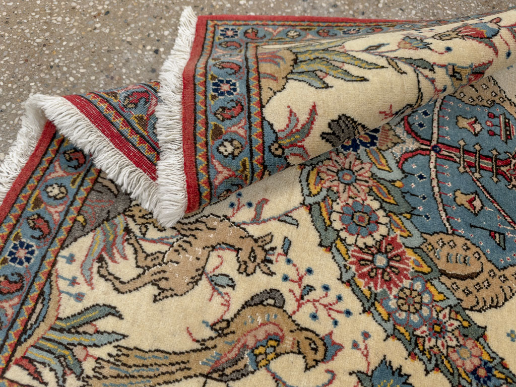 Vintage Persian Kashan Pictorial Rug, No.24614 - Galerie Shabab