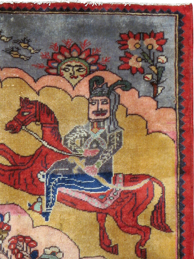 Vintage Persian Tabriz Pictorial Rug, No.24615 - Galerie Shabab