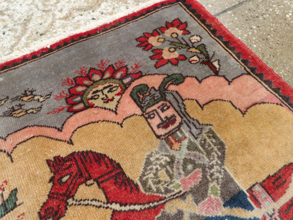 Vintage Persian Tabriz Pictorial Rug, No.24615 - Galerie Shabab