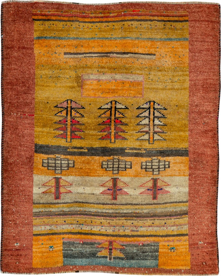 Vintage Persian Gabbeh Rug, No.24616 - Galerie Shabab