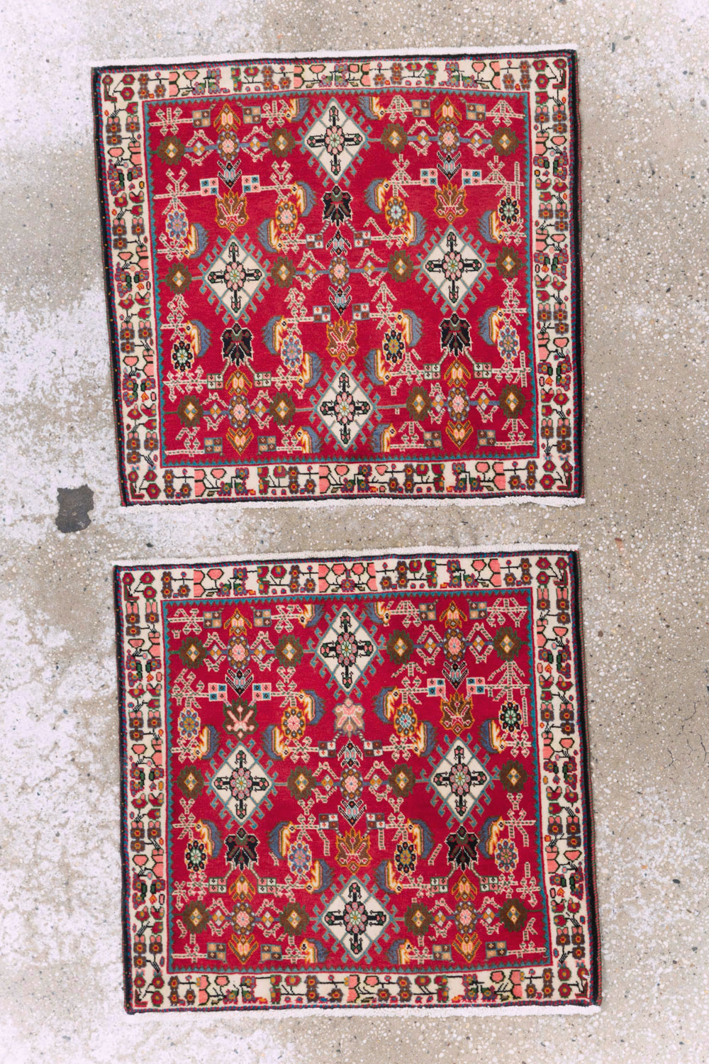 Vintage Persian Shiraz Square Rug (Pair: 3 of 4), No.24645 - Galerie Shabab