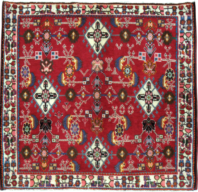 Vintage Persian Shiraz Square Rug (Pair: 4 of 4), No.24646 - Galerie Shabab