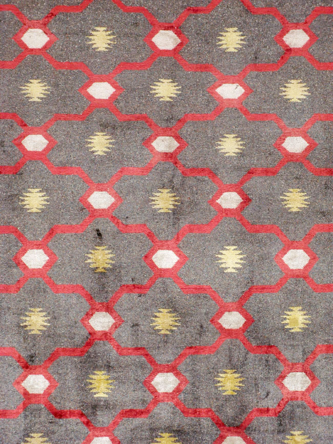 Vintage Indian Silk Agra Room Size Carpet, No.24652 - Galerie Shabab