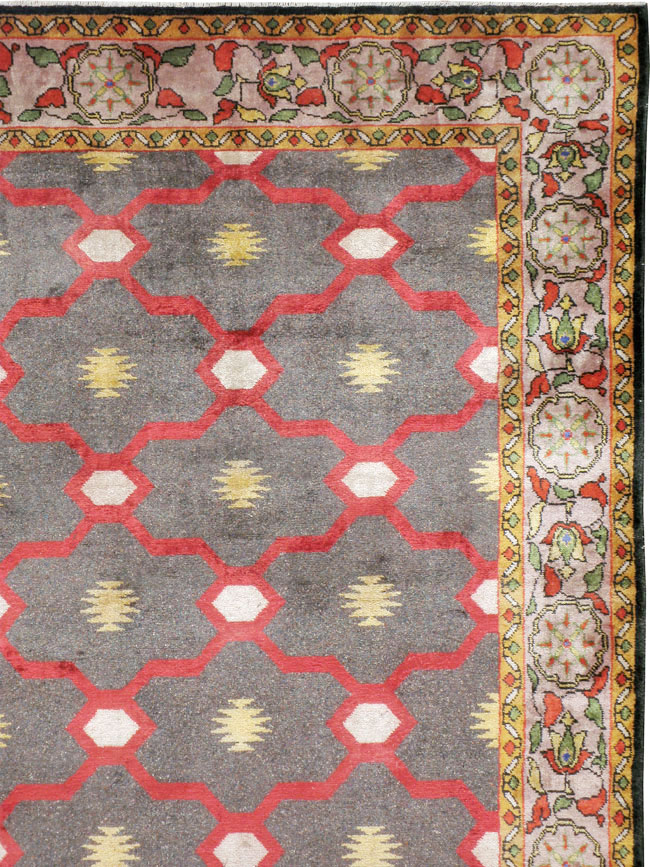 Vintage Indian Silk Agra Room Size Carpet, No.24652 - Galerie Shabab