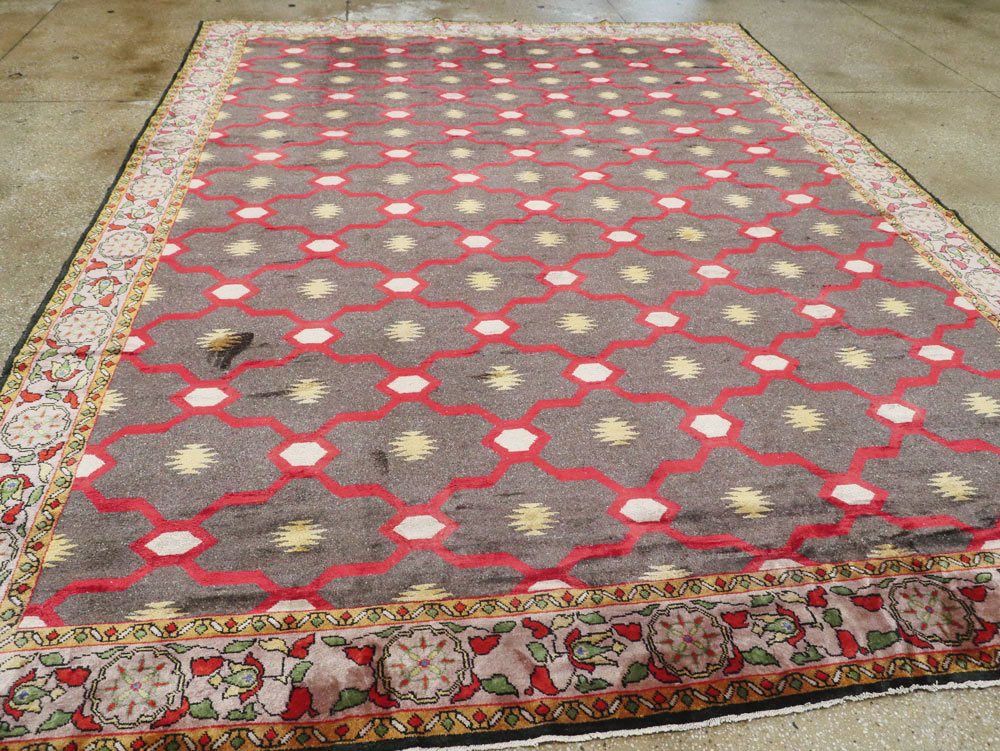 Vintage Indian Silk Agra Room Size Carpet, No.24652 - Galerie Shabab