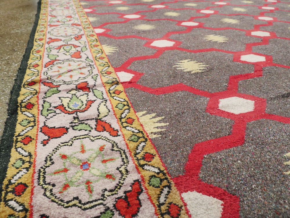 Vintage Indian Silk Agra Room Size Carpet, No.24652 - Galerie Shabab