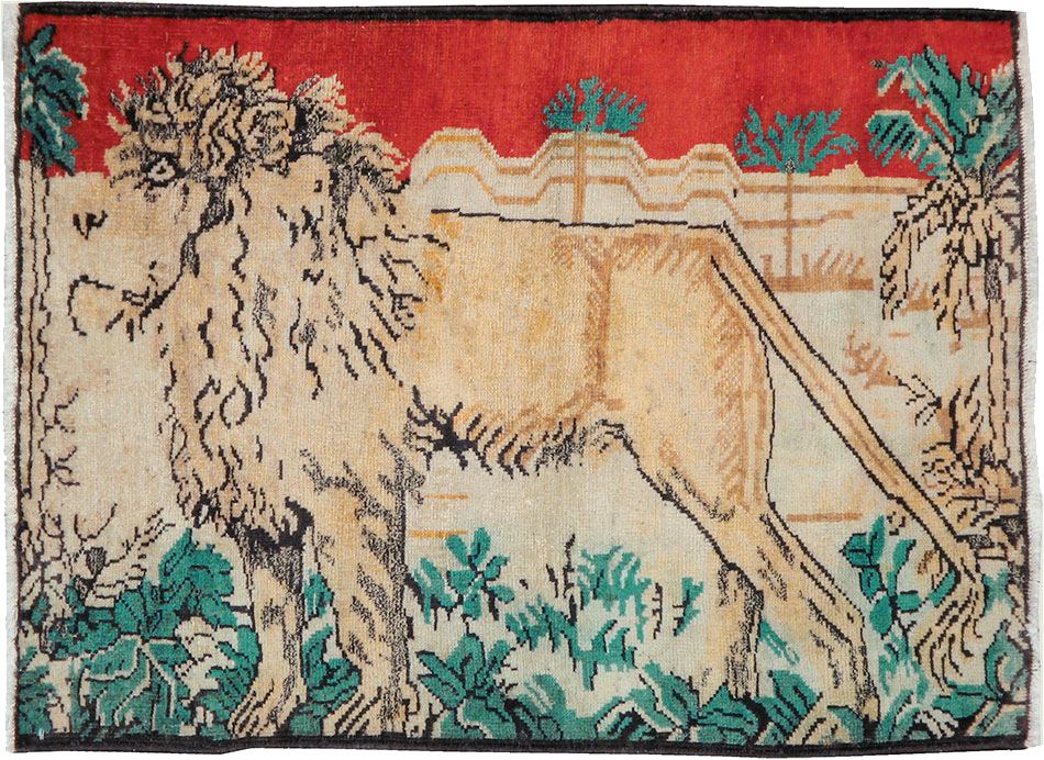 Vintage Persian Hamadan Pictorial Rug (Pair: 1 of 2), No.24658 - Galerie Shabab