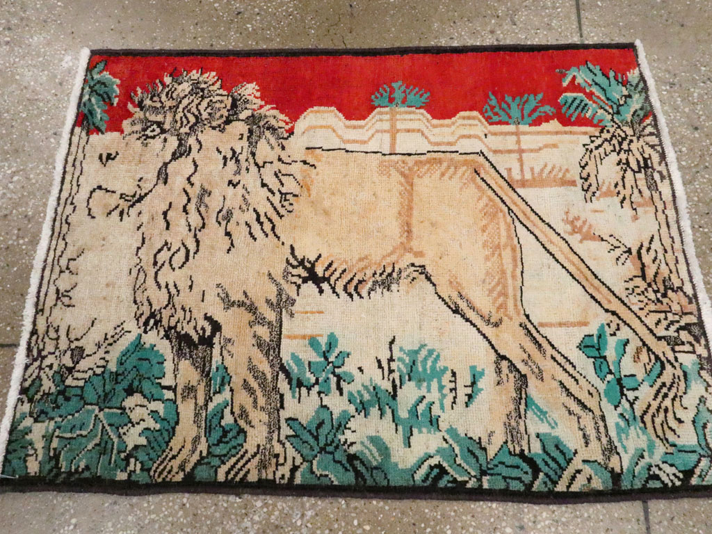 Vintage Persian Hamadan Pictorial Rug (Pair: 1 of 2), No.24658 - Galerie Shabab