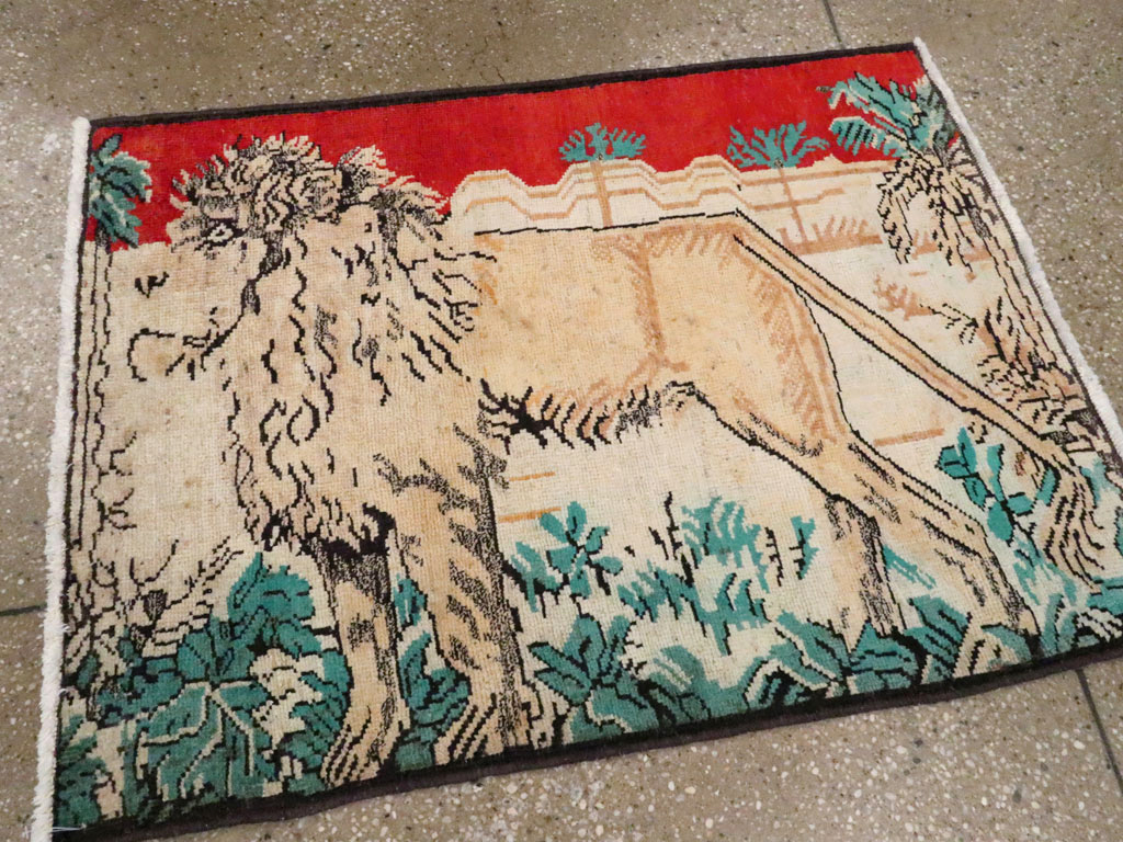 Vintage Persian Hamadan Pictorial Rug (Pair: 1 of 2), No.24658 - Galerie Shabab
