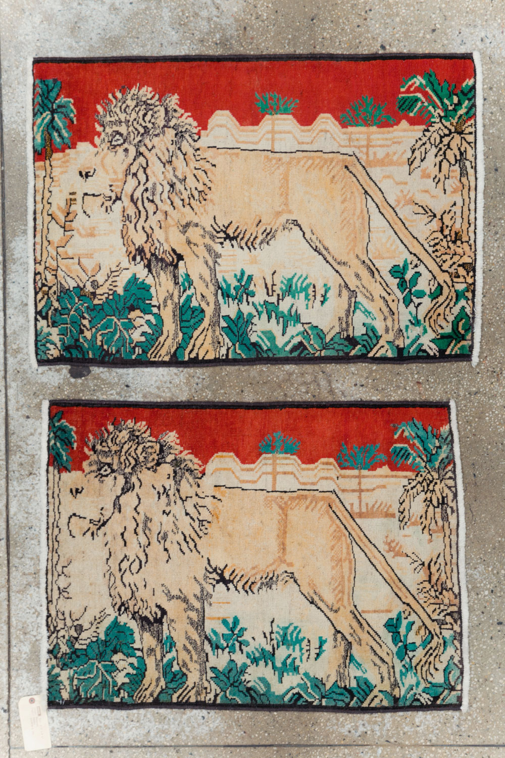Vintage Persian Hamadan Pictorial Rug (Pair: 1 of 2), No.24658 - Galerie Shabab