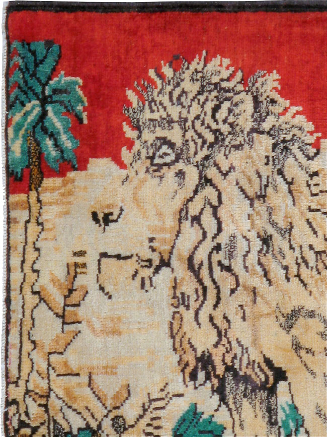 Vintage Persian Hamadan Pictorial Rug (Pair: 2 of 2), No.24659 - Galerie Shabab