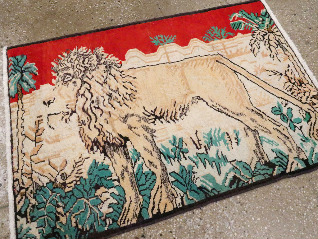 Vintage Persian Hamadan Pictorial Rug (Pair: 2 of 2), No.24659 - Galerie Shabab