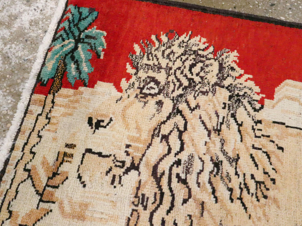 Vintage Persian Hamadan Pictorial Rug (Pair: 2 of 2), No.24659 - Galerie Shabab