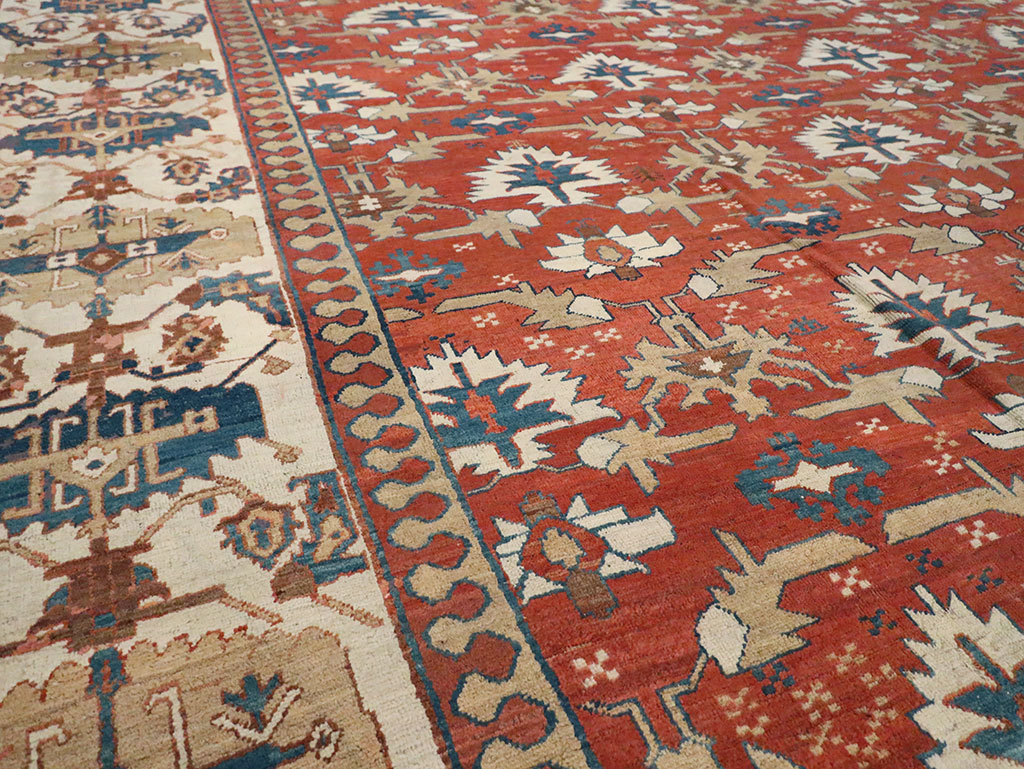 Antique Persian Bakshaish Square Oversize Carpet, No.24689 - Galerie Shabab