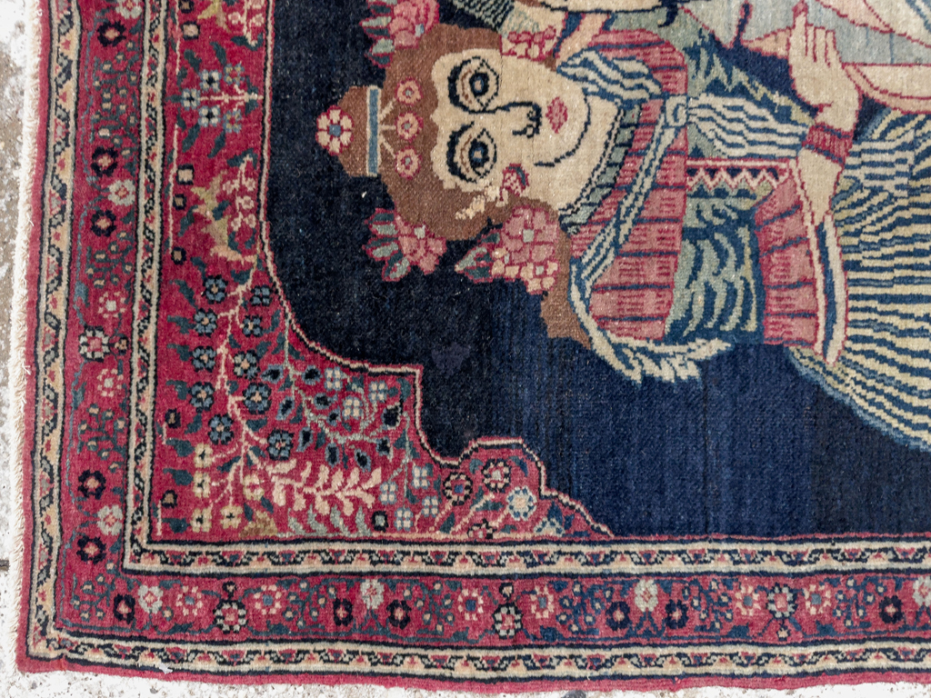 Antique Persian Mashad Pictorial Rug, No.24693 - Galerie Shabab