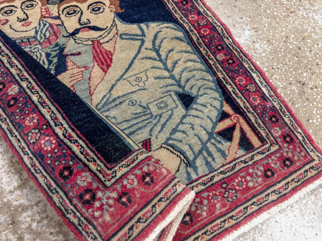 Antique Persian Mashad Pictorial Rug, No.24693 - Galerie Shabab