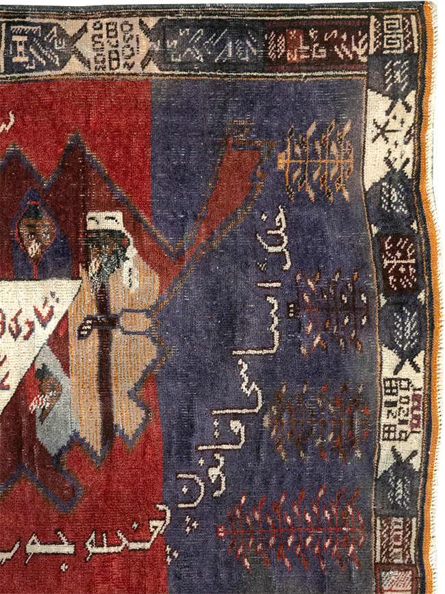 Vintage Persian Baluch Pictorial Rug, No.24702 - Galerie Shabab