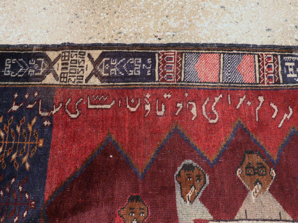 Vintage Persian Baluch Pictorial Rug, No.24702 - Galerie Shabab