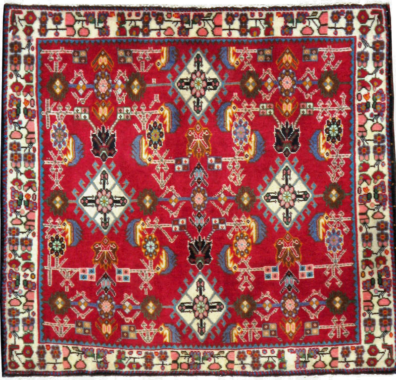 Vintage Persian Shiraz Square Rug (Pair: 1 of 4), No.24741 - Galerie Shabab