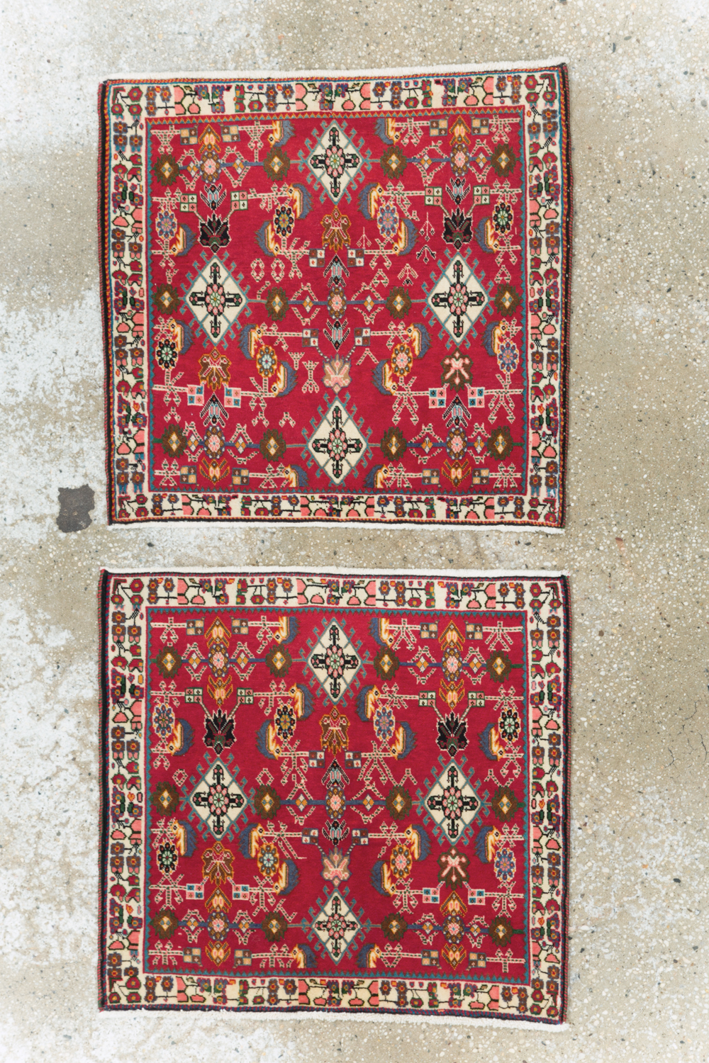 Vintage Persian Shiraz Square Rug (Pair: 2 of 4), No.24742 - Galerie Shabab