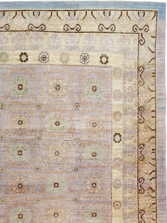 Vintage East Turkestan Khotan Carpet, No.24761 - Galerie Shabab