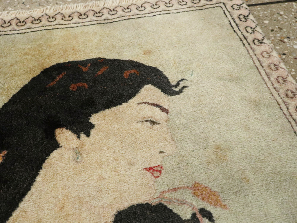 Vintage Persian Tabriz Pictorial Rug, No.24790 - Galerie Shabab