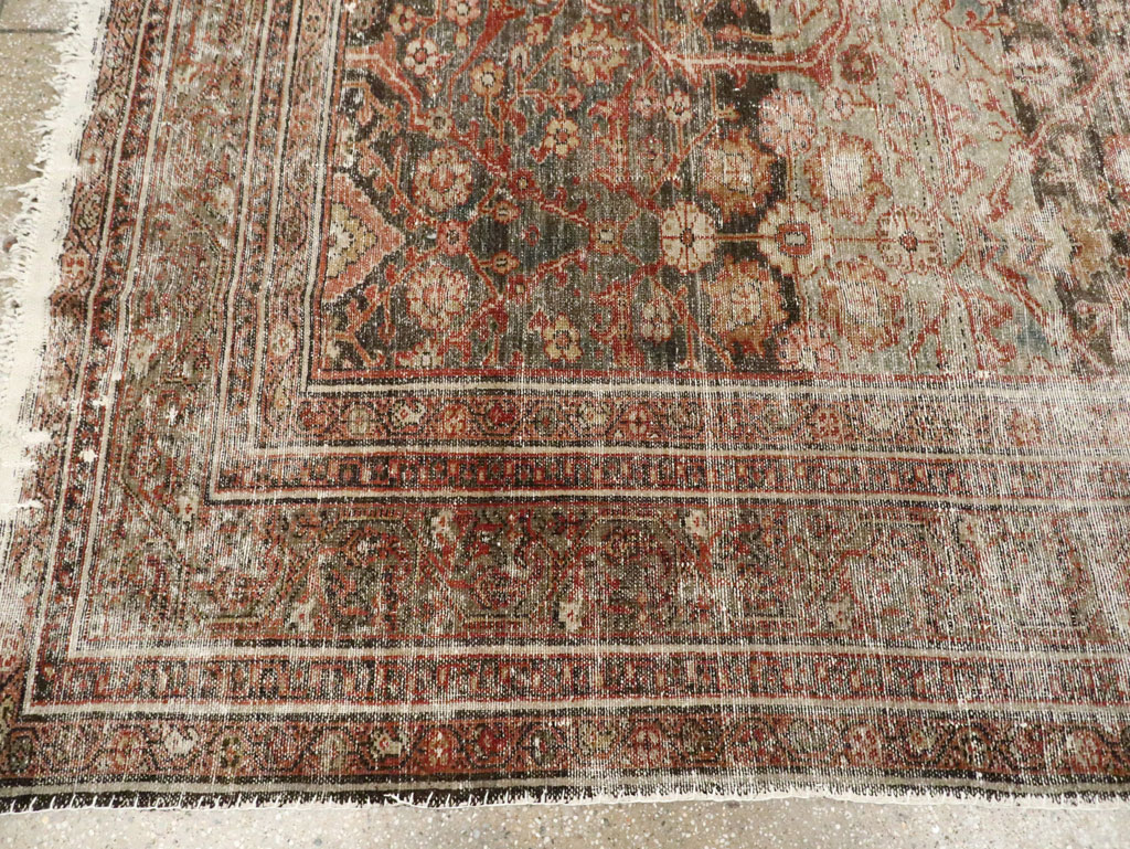 Antique Persian Malayer Distressed Carpet, No.24791 - Galerie Shabab
