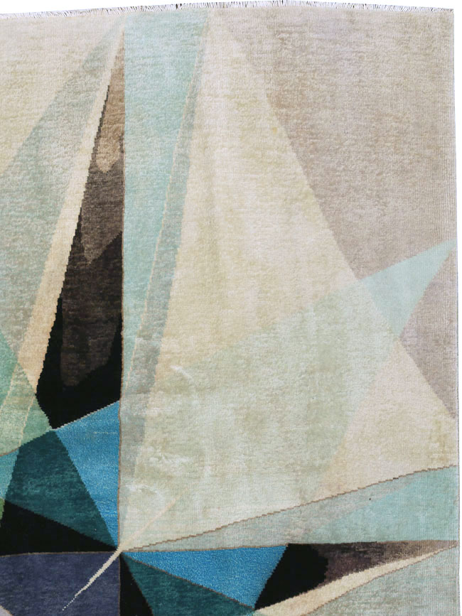 Vintage Persian Kashan Art Deco Carpet, No.24818 - Galerie Shabab