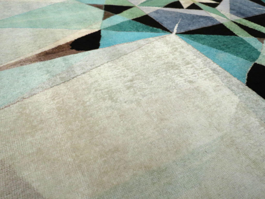 Vintage Persian Kashan Art Deco Carpet, No.24818 - Galerie Shabab