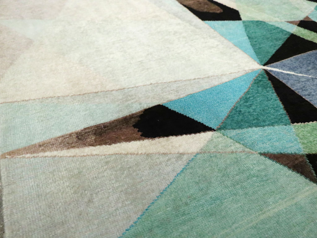 Vintage Persian Kashan Art Deco Carpet, No.24818 - Galerie Shabab