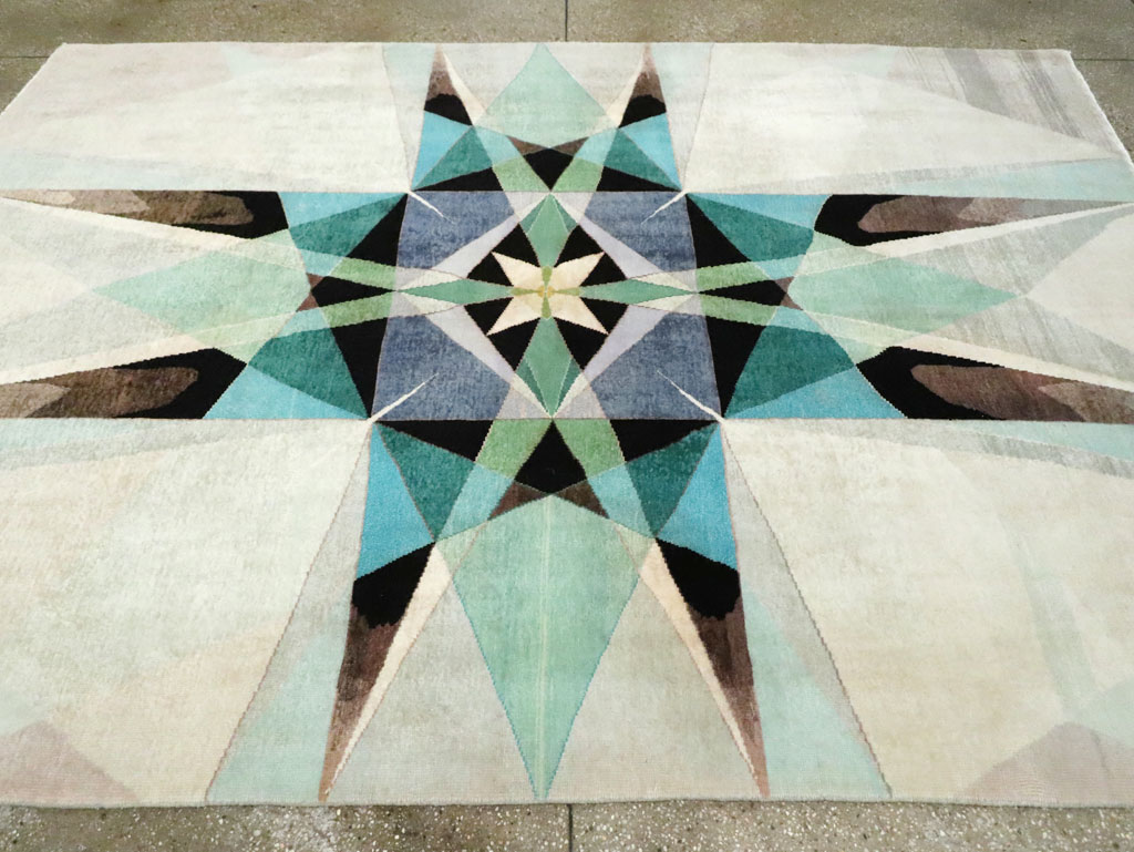 Vintage Persian Kashan Art Deco Carpet, No.24818 - Galerie Shabab