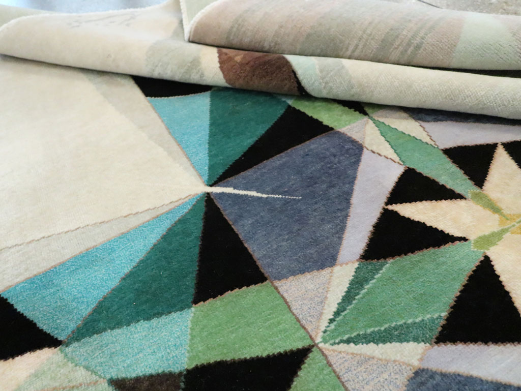 Vintage Persian Kashan Art Deco Carpet, No.24818 - Galerie Shabab