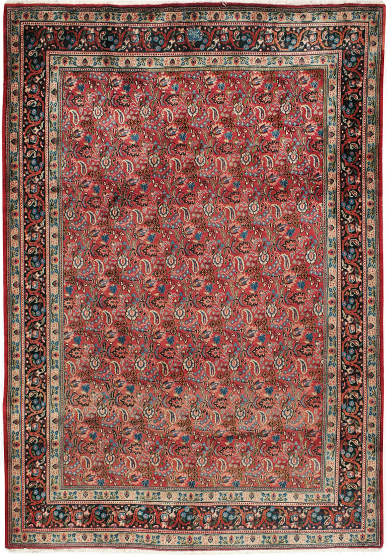 Vintage Persian Mashad Carpet, No.24825 - Galerie Shabab