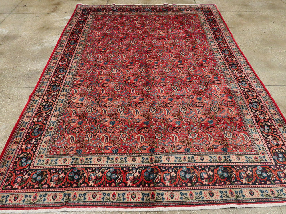Vintage Persian Mashad Carpet, No.24825 - Galerie Shabab