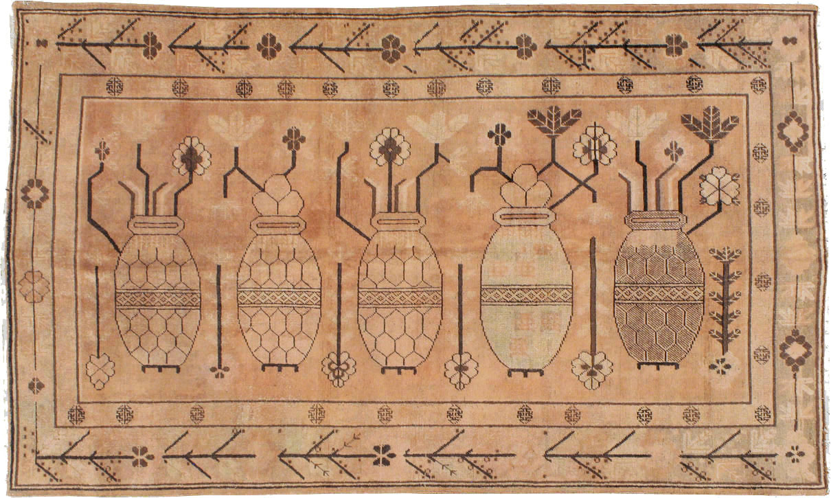 Vintage East Turkestan Khotan Carpet, No.24828 - Galerie Shabab