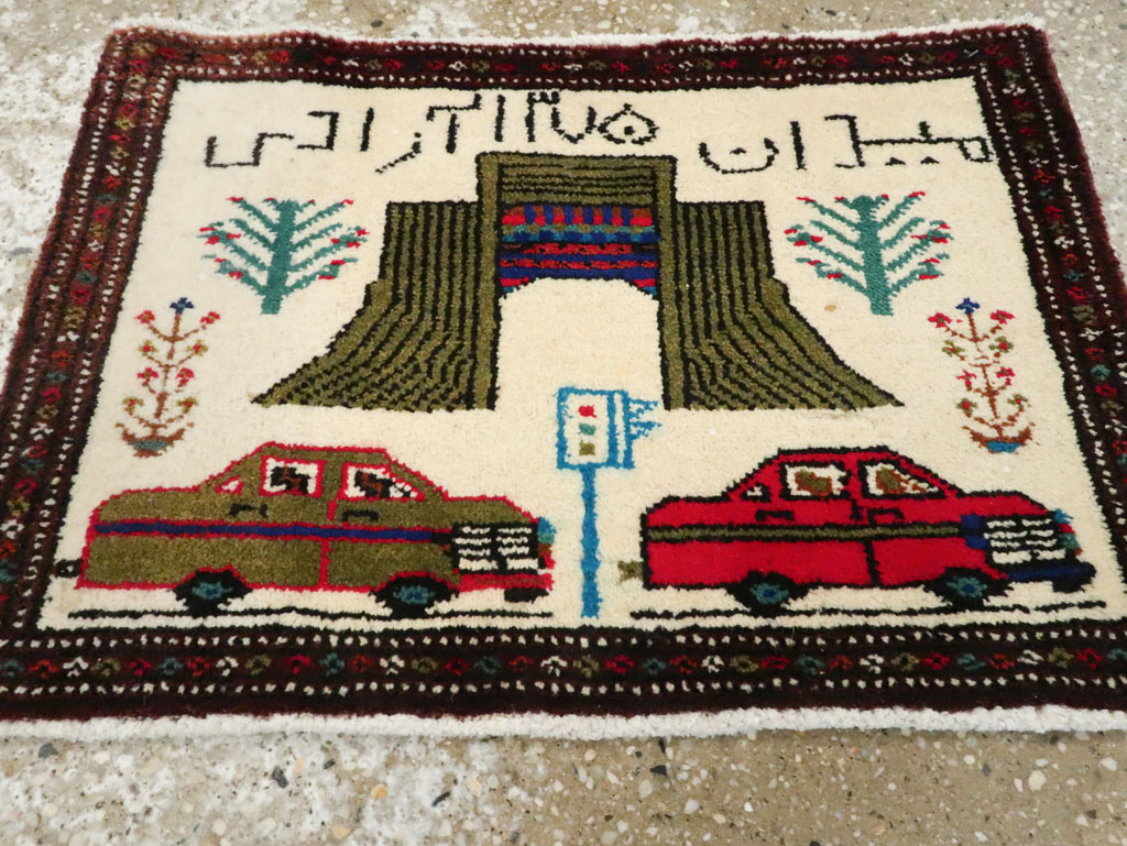 Vintage Persian Baluch Pictorial Rug, No.24893 - Galerie Shabab