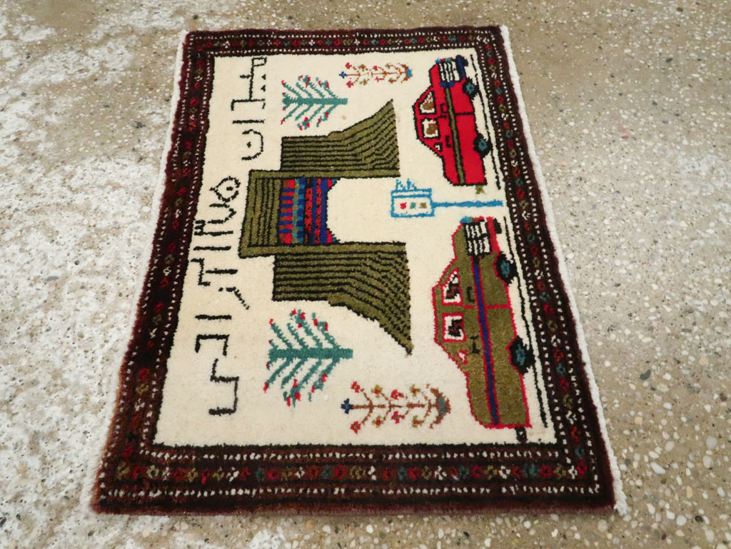 Vintage Persian Baluch Pictorial Rug, No.24893 - Galerie Shabab