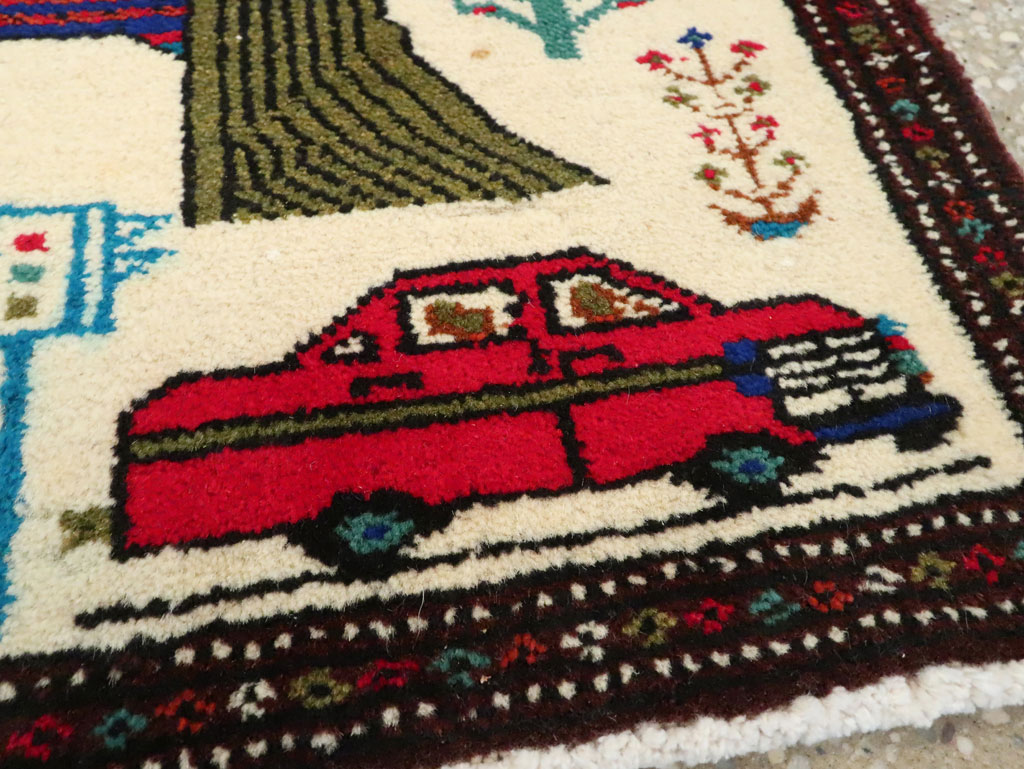 Vintage Persian Baluch Pictorial Rug, No.24893 - Galerie Shabab