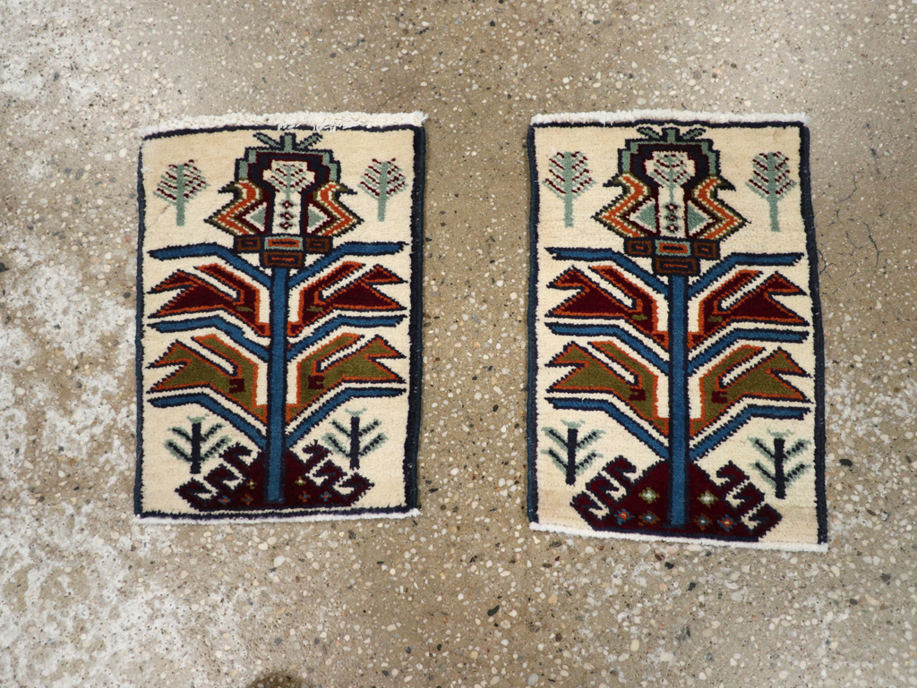 Vintage Persian Baluch Pictorial Rug (Pair: 1 of 2), No.24895 - Galerie Shabab