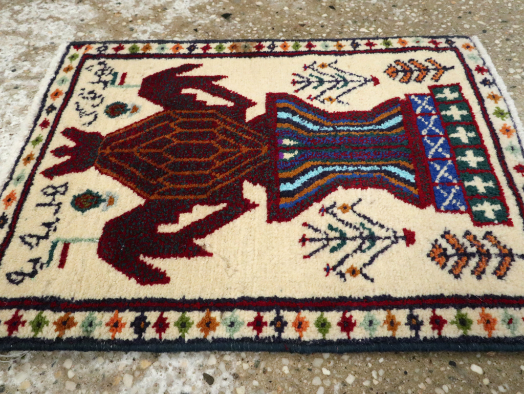 Vintage Persian Pictorial Baluch Rug (Pair: 1 of 2), No.24896 - Galerie Shabab