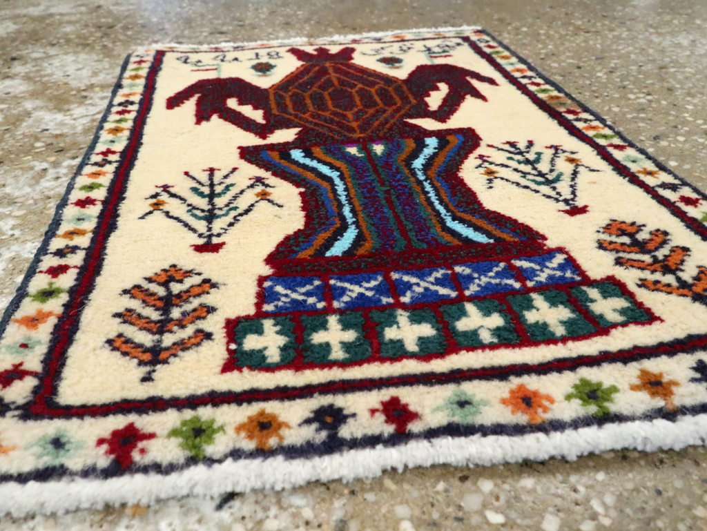 Vintage Persian Pictorial Baluch Rug (Pair: 1 of 2), No.24896 - Galerie Shabab