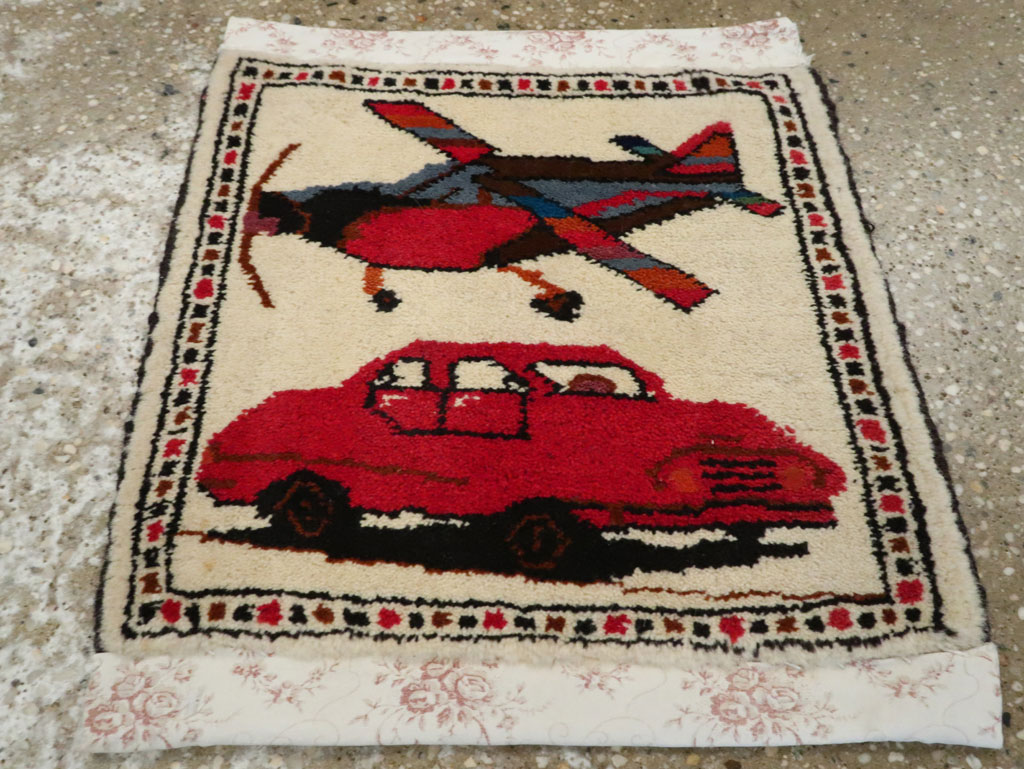 Vintage Persian Baluch Pictorial Rug, No.24901 - Galerie Shabab