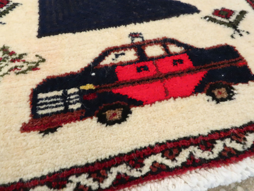 Vintage Persian Baluch Pictorial Rug, No.24902 - Galerie Shabab