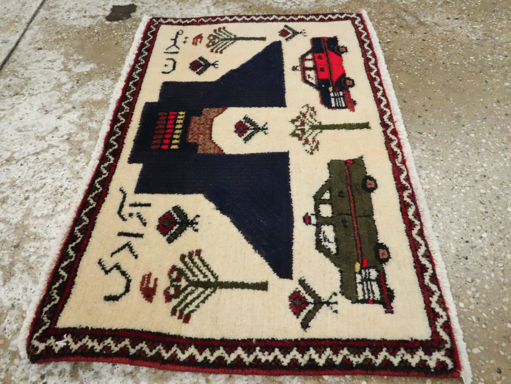 Vintage Persian Baluch Pictorial Rug, No.24902 - Galerie Shabab